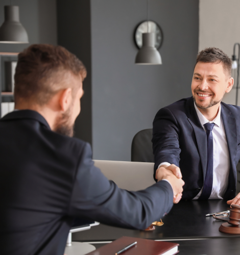 Attorney consulting with client